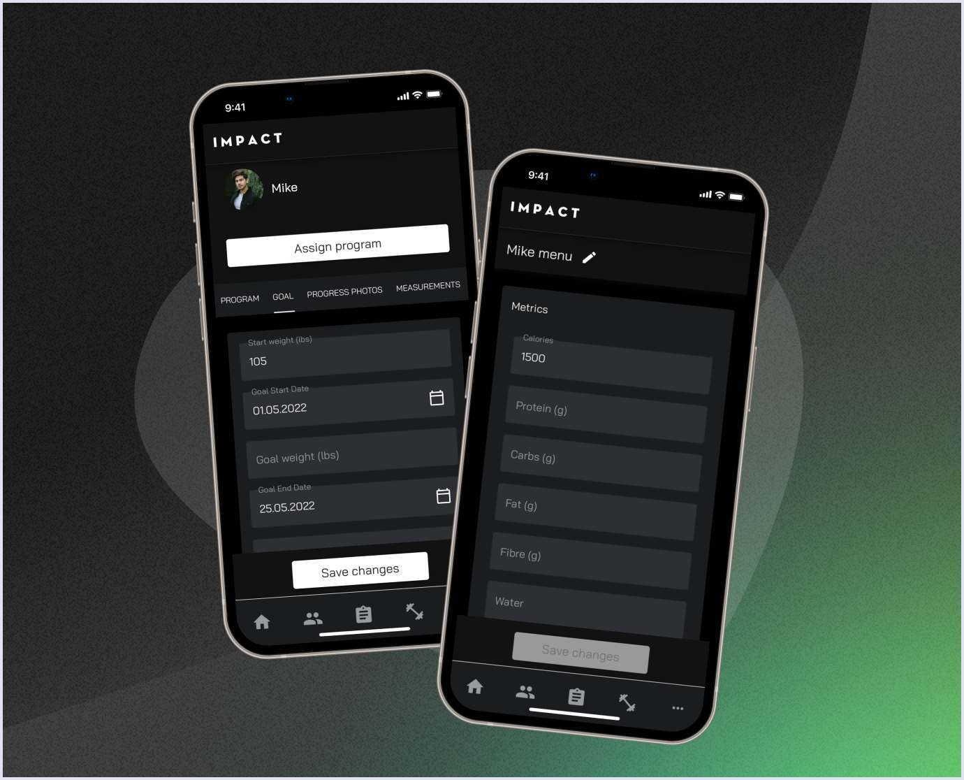 Trainers' nutrition management in the Impact app | Codica Impact nutrition management for trainers | Codica