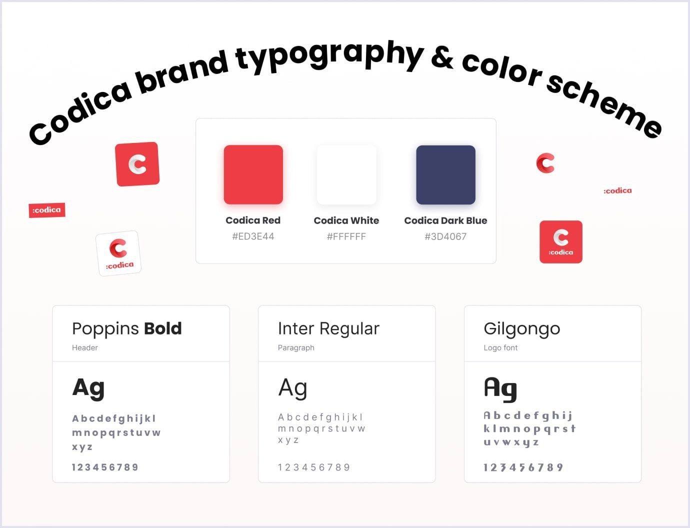 Codica brand typography and palette Codica typography and palette