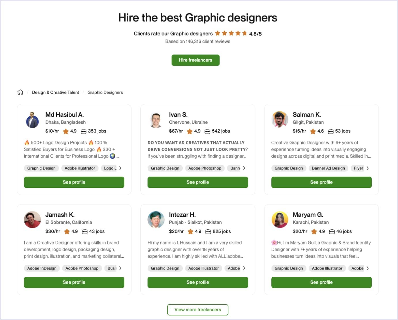 List of graphic designers for hire