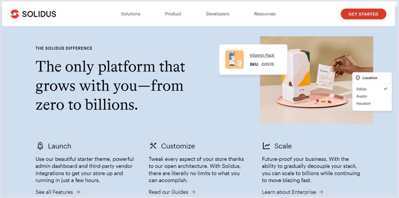 Solidus Commerce features for ecommerce website development Solidus for ecommerce website development