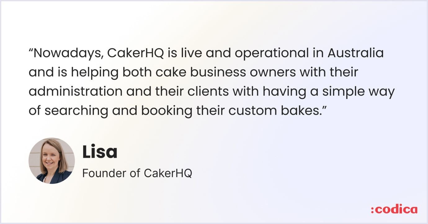 Lisa's feedback on CakerHQ Lisa's review on CakerHQ