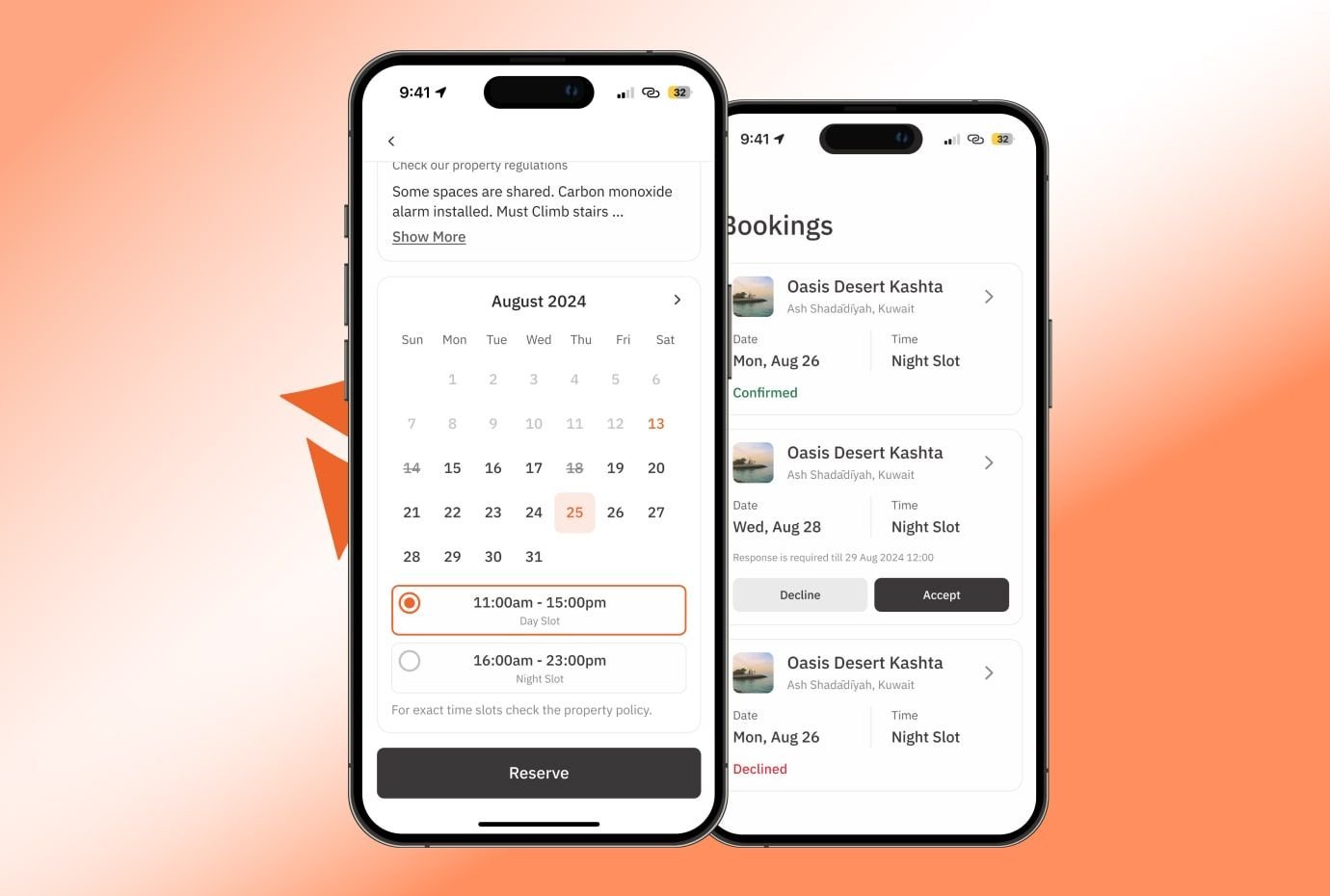 Role-based access in a picnic booking app 
