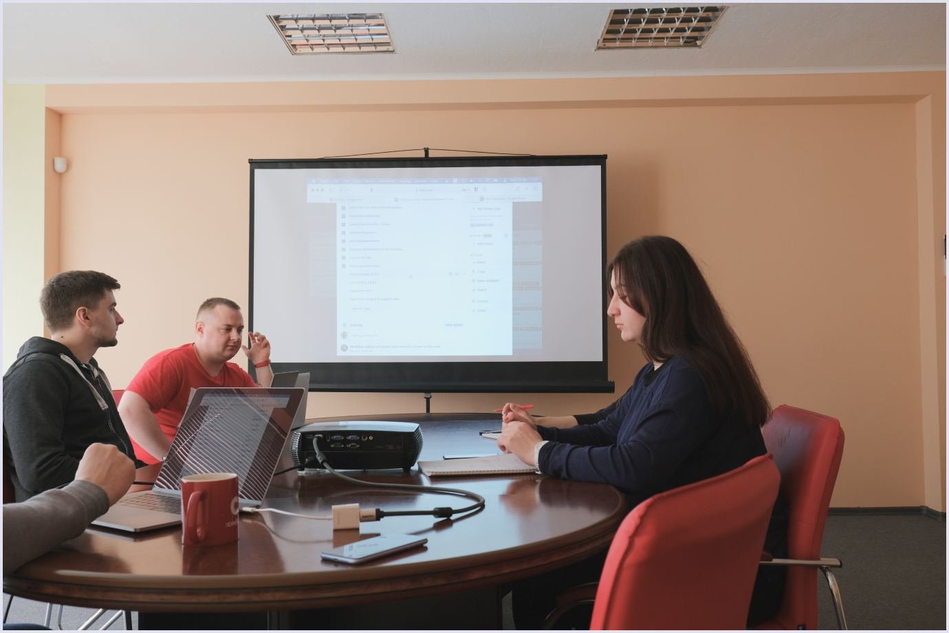 Codica team at the meeting Daily meeting of the Ukrainian development company