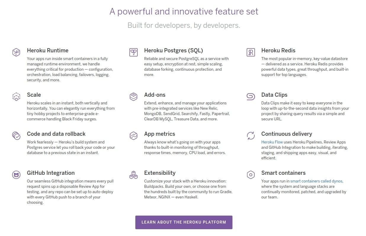 Innovative feature set on the PaaS cloud platform Heroku Innovative feature set on the PaaS cloud platform Heroku